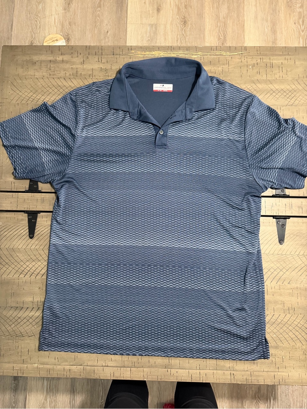 Grand Slam Men's Navy Wave-Stripe Polo